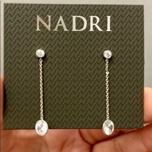 Nadri CZ Drop Earrings in silver